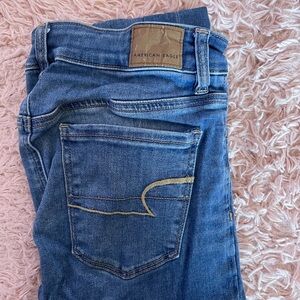 American Eagle Outfitters Women's Blue Straight Leg Jeans